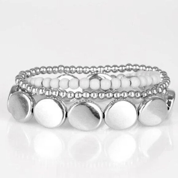 paparazzi Jewelry - Paparazzi Beyond the Basics Silver Bracelet Set